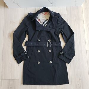 Burberry Brit Women's 8 Black Trench Coat